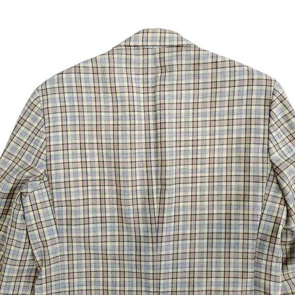 VTG Burton's Yellow Plaid Polyester 2 Button Blazer Jacket Sport Coat 40x30 38R? - Picture 11 of 15
